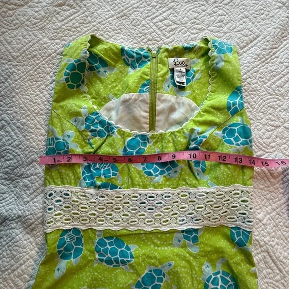 Lilly Pulitzer, vintage green and blue turtle dress - Picture 5 of 5